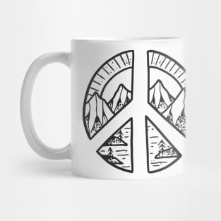 Peace Sign and Mountain Design Mug